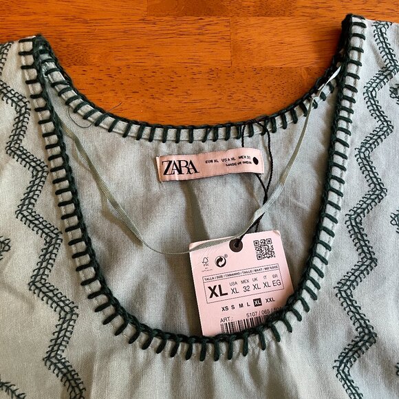 Size XL Zara embroidered midi dress - Picture 5 of 16